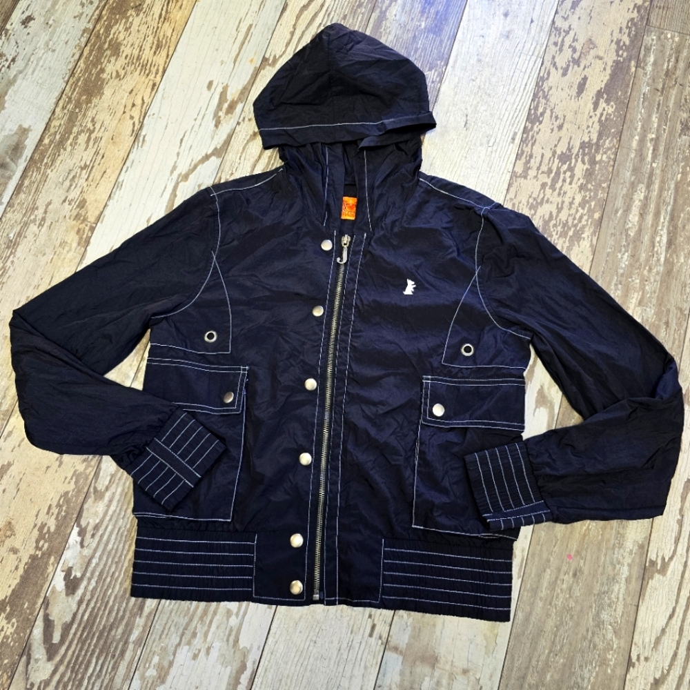 Juicy Couture Y2K Windbreaker Full-Zip Hooded Jacket Size Small
